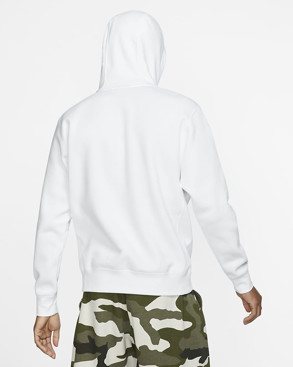 Nike club fleece hoodie white best sale